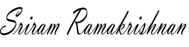 Sriram Ramakrishnan Author signature